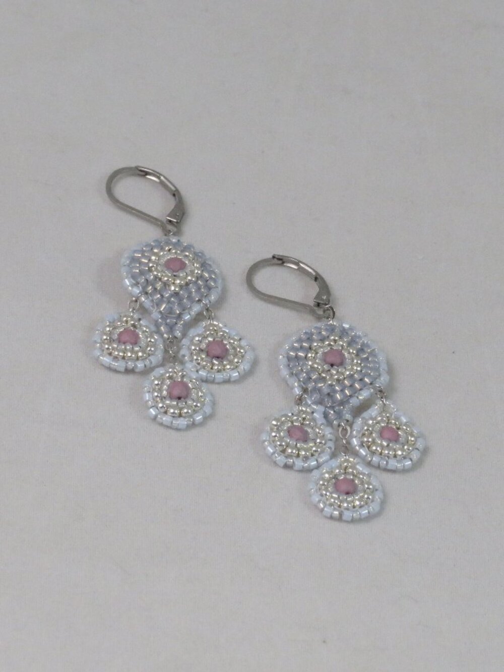 Silver beaded earrings